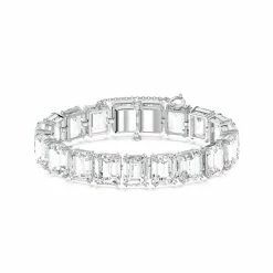 Swarovski Millenia Bracelet, Small Octagon Cut Crystals, White, Rhodium Plated