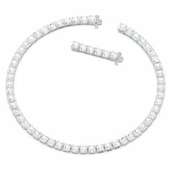 Swarovski Millenia Necklace, Square Cut Swarovski Zirconia And Crystal, White, Rhodium Plated -wine set shop 5599153 a3