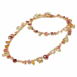 Swarovski Extra Long, Multicolored, Gold-Tone Plated Gema Necklace