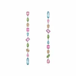 Swarovski Gema Drop Earrings, Extra Long, Multicolored, Rhodium Plated, Pair