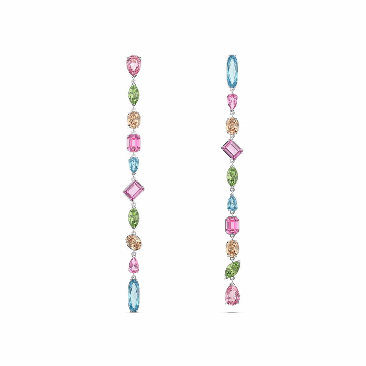 Swarovski Gema Drop Earrings, Extra Long, Multicolored, Rhodium Plated, Pair 1 Swarovski Gema Drop Earrings, Extra Long, Multicolored, Rhodium Plated, Pair