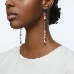 Swarovski Gema Drop Earrings, Extra Long, Multicolored, Rhodium Plated, Pair 3 Swarovski Gema Drop Earrings, Extra Long, Multicolored, Rhodium Plated, Pair -wine set shop 5600979 a2