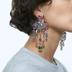 Swarovski Gema Clip Earrings, Chandelier, Multicolored, Rhodium Plated, Pair -wine set shop 5601887 a3