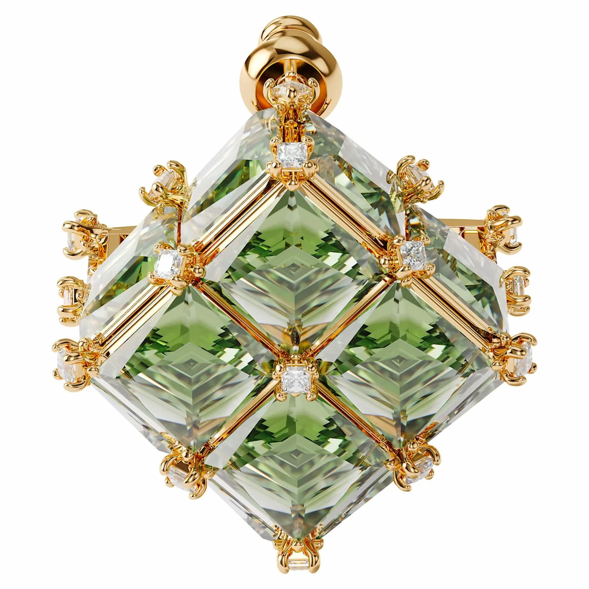 Swarovski Curiosa Earring Single Green, Gold-Tone Plated 2 Swarovski Curiosa Earring Single Green, Gold-Tone Plated - Image 2
