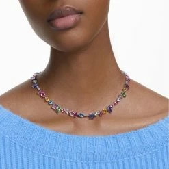 Swarovski Gema Necklace, Multicolored, Rhodium Plated -wine set shop 5613738 a2
