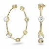 Swarovski Crystal And Gold-Tone Plated Constella Hoop Pierced Earrings -wine set shop 5622722 a1