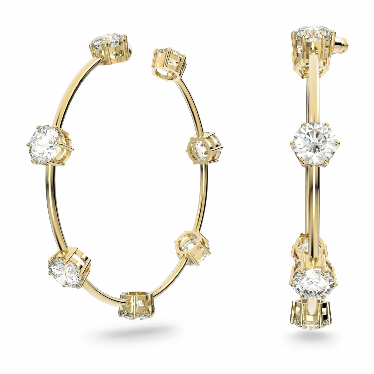 Swarovski Crystal And Gold-Tone Plated Constella Hoop Pierced Earrings 1 Swarovski Crystal And Gold-Tone Plated Constella Hoop Pierced Earrings