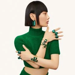 Swarovski Lucent Hoop Earrings, Green -wine set shop 5633953 a4