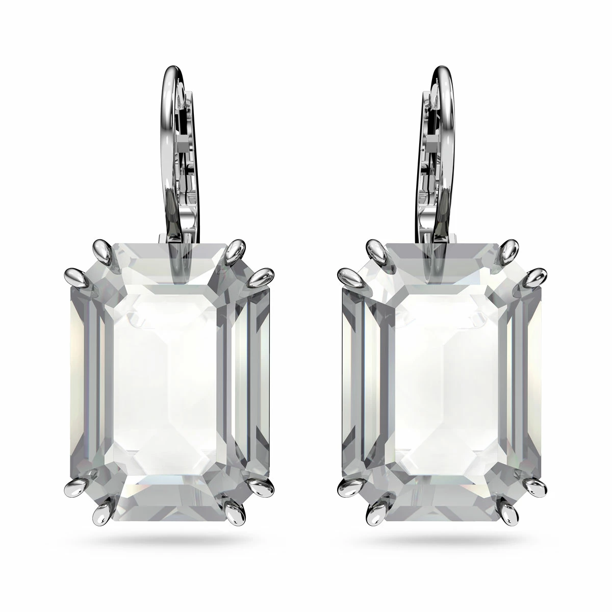 Swarovski Millenia Earrings, Octagon Cut Crystal, White, Rhodium Plated 1 Swarovski Millenia Earrings, Octagon Cut Crystal, White, Rhodium Plated