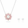 Swarovski Crystal Swarovski Sunshine Necklace And Earrings Set, Pink, Rhodium Plated -wine set shop 5642974 a1