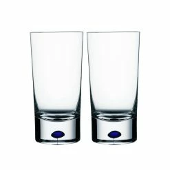 Orrefors Kosta Boda Orrefors Crystal, Intermezzo Blue Tumbler, Pair