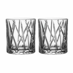 Orrefors Kosta Boda Orrefors City Old Fashioned Pair