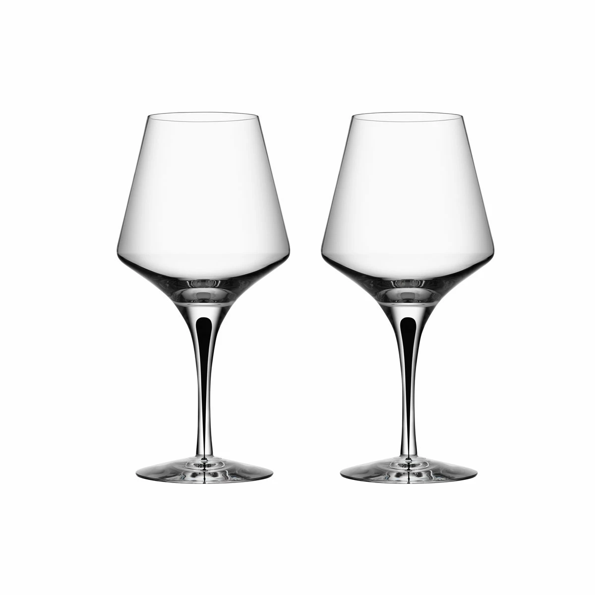 Orrefors Kosta Boda Orrefors Crystal, Metropol Black Red Wine, Pair 2 Orrefors Kosta Boda Orrefors Crystal, Metropol Black Red Wine, Pair - Image 2