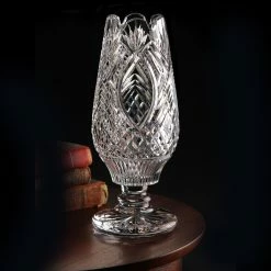 Cashs Crystal Cashs Ireland, 10" Crystal Trophy, Blank Panel Footed Vase