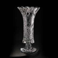 Cashs Crystal Cashs Ireland, 11" Crystal Trophy, Blank Panel Footed Vase