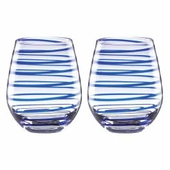 Kate Spade New York, Lenox Charlotte Street Stemless Wine Glasses, Pair -wine set shop 863810L a1