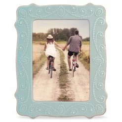 Lenox French Perle Ice Blue 5X7" Picture Frame