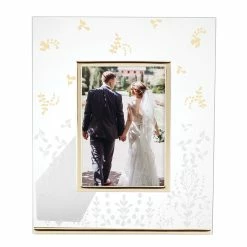 Lenox Opal Innocence Flourish Metal And Glass 5X7" Picture Frame