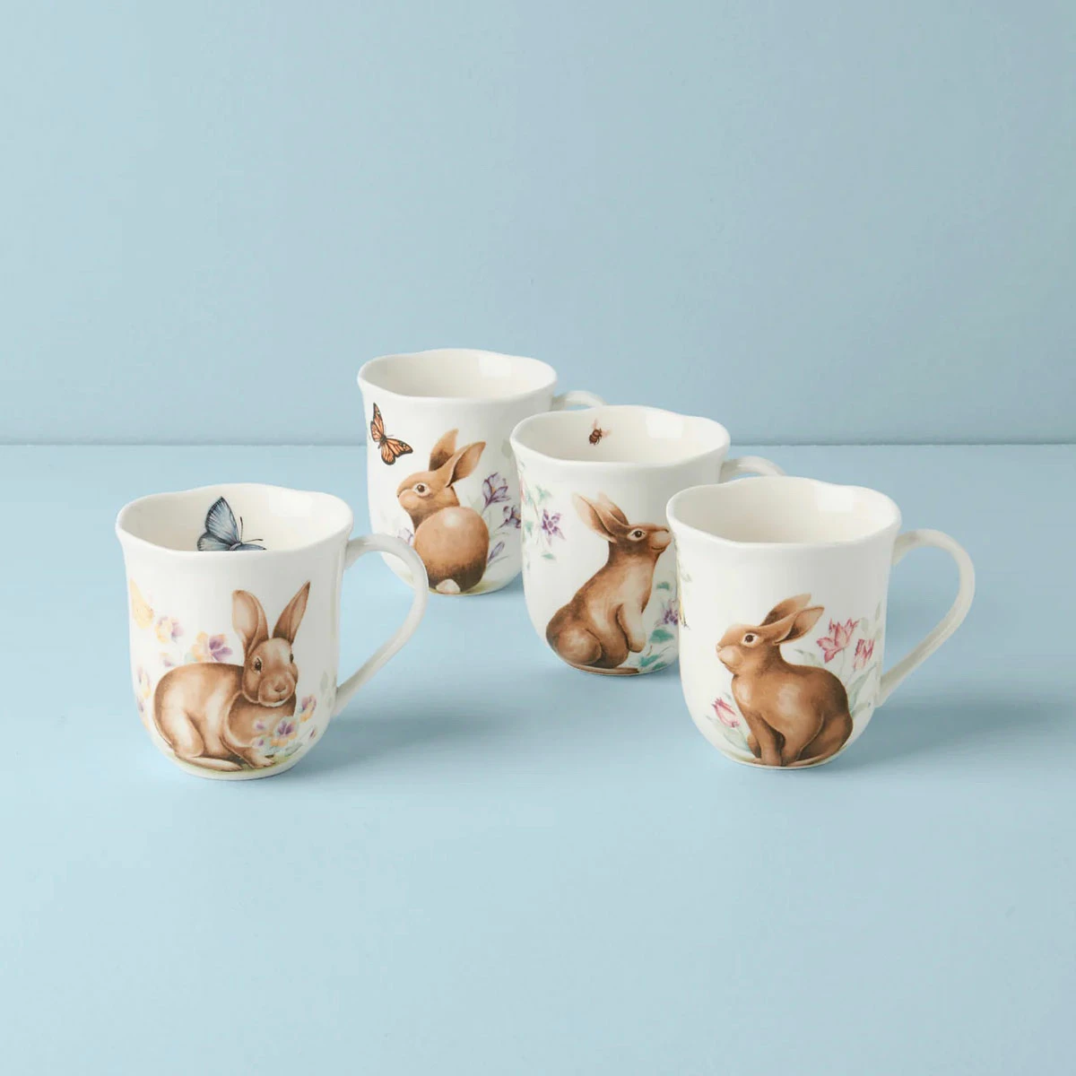 Lenox Butterfly Meadow Bunny Mugs, Set Of 4, Assorted 1 Lenox Butterfly Meadow Bunny Mugs, Set Of 4, Assorted