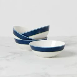 Kate Spade, Lenox Make It Pop All Purpose 6.25" Bowl Set Of 4 Navy, Green