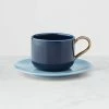 Kate Spade, Lenox Make It Pop Cup, Saucer Navy, Light Blue -wine set shop 894616L a1