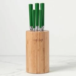 Kate Spade, Lenox Knock On Wood "Chop Chop" 6pc Round Cutlery Block