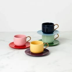 Kate Spade, Lenox Make It Pop Cups And Saucer 8 Piece Set