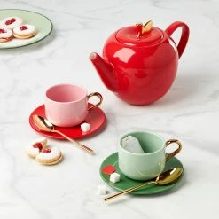 Kate Spade, Lenox Make It Pop Cups And Saucer 8 Piece Set -wine set shop 894770L a3
