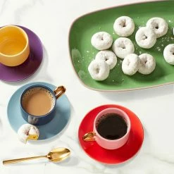 Kate Spade, Lenox Make It Pop Cups And Saucer 8 Piece Set -wine set shop 894770L a4