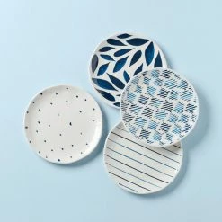 Lenox Blue Bay Melamine Accent Plates, Set Of 4 Assorted