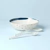Lenox Blue Bay Melamine 11.5" Salad Bowl With Servers -wine set shop 895238L a1
