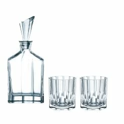 Nachtmann Portmeirion USA Nachtmann Aspen Decanter And Two Whiskey Tumblers, Set Of 3