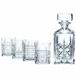 Nachtmann Portmeirion USA Nachtmann Highland Whiskey Decanter, 4 Whiskey Tumblers Set