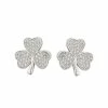 Cashs Crystal Cashs Ireland, Rhodium Shamrock Pierced Earrings Pair 9 Cashs Crystal Cashs Ireland, Rhodium Shamrock Pierced Earrings Pair -wine set shop S33677C a1
