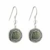 Cashs Crystal Cashs Ireland, Sterling Silver And Connemara Marble Round Celtic Drop Earrings Pair -wine set shop S33772C a1