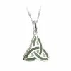 Cashs Crystal Cashs Ireland, Sterling Silver Connemara Marble Trinity Knot Pendant -wine set shop S44701C a1