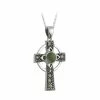 Cashs Crystal Cashs Ireland, Sterling Silver Cross With Round Connemara Marble Pendant Necklace 3 Cashs Crystal Cashs Ireland, Sterling Silver Cross With Round Connemara Marble Pendant Necklace -wine set shop S44727C a1