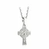 Cashs Crystal Cashs Ireland, Sterling Silver Filigree Celtic Cross Pendant -wine set shop S44860C a1