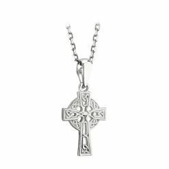 Cashs Crystal Cashs Ireland, Sterling Silver Filigree Celtic Cross Pendant