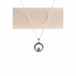 Cashs Crystal Cashs Ireland, Sterling Silver Claddagh Necklace