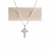 Cashs Crystal Cashs Ireland, Sterling Silver Irish Cross Pendant Necklace -wine set shop S4795C a1