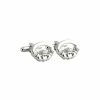 Cashs Crystal Cashs Ireland, Rhodium Claddagh Cufflinks Pair -wine set shop S6451C a1