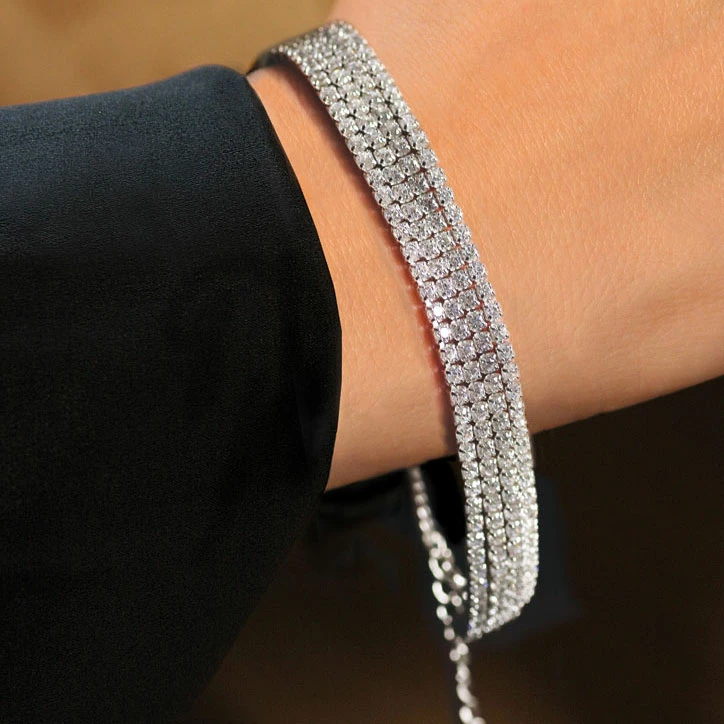 Cashs Crystal Cashs Ireland, Sterling Silver Diamante Soft Crystal Bracelet 2 Cashs Crystal Cashs Ireland, Sterling Silver Diamante Soft Crystal Bracelet - Image 2